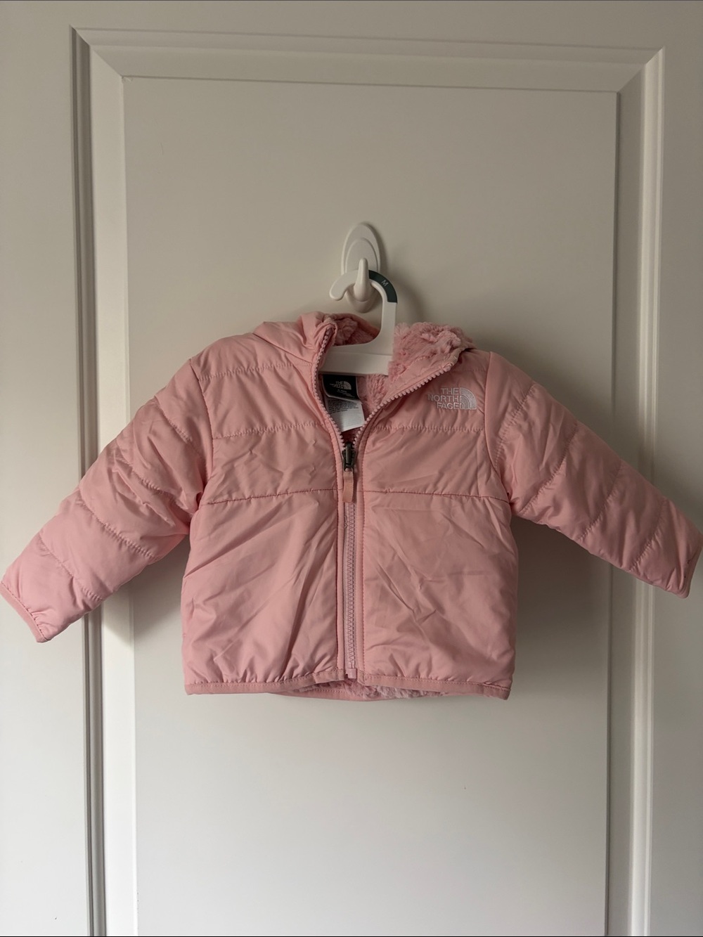 The North Face Light Pink Kids Puffer Jacket with Hood